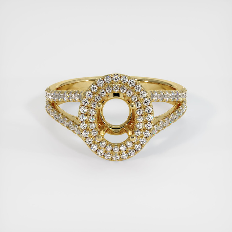 18K Yellow Gold Pave Ring Setting