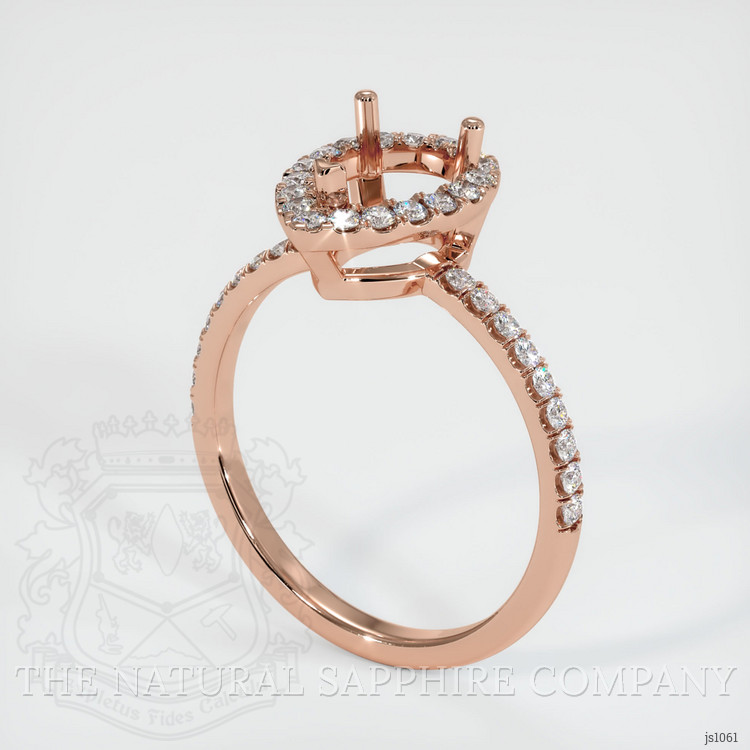 14K Rose Gold Pave Ring Setting