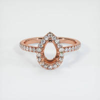 14K Rose Gold Pave Ring Setting Image