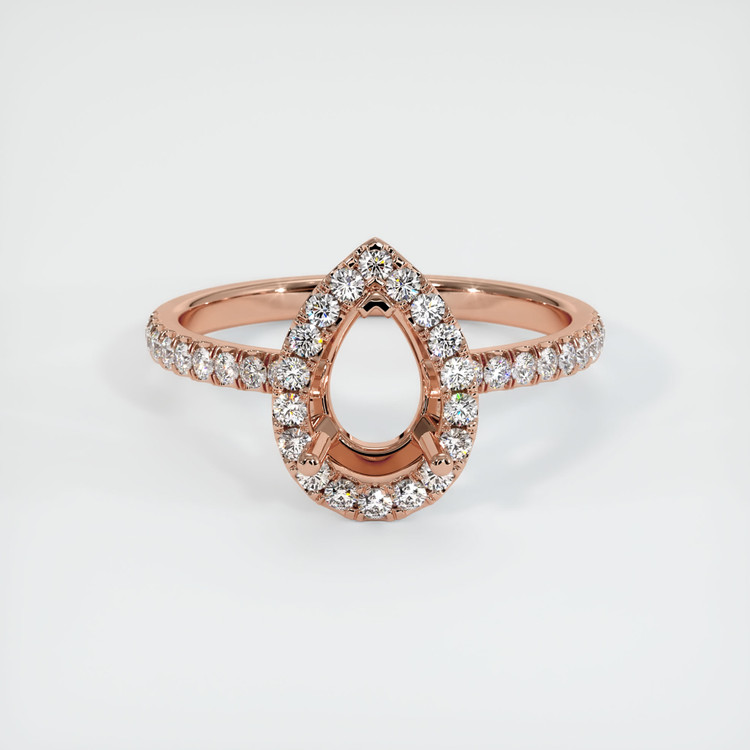14K Rose Gold Pave Ring Setting