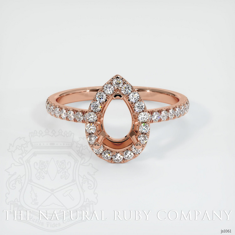 14K Rose Gold Pave Ring Setting