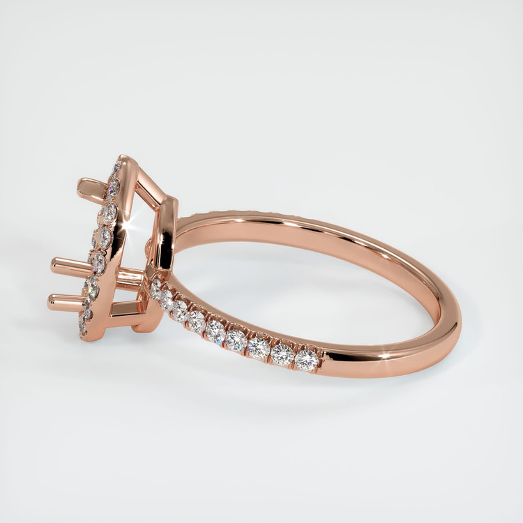 14K Rose Gold Pave Ring Setting