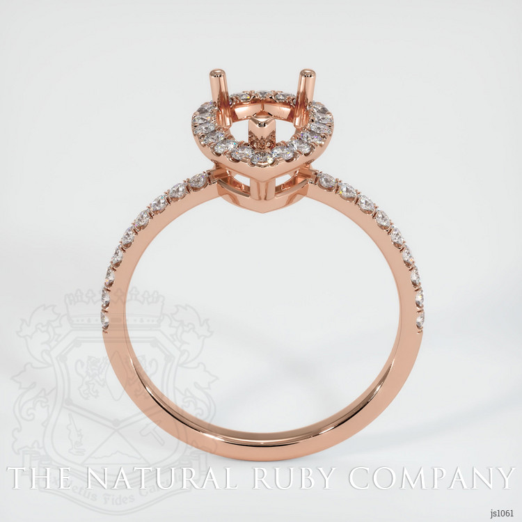 14K Rose Gold Pave Ring Setting