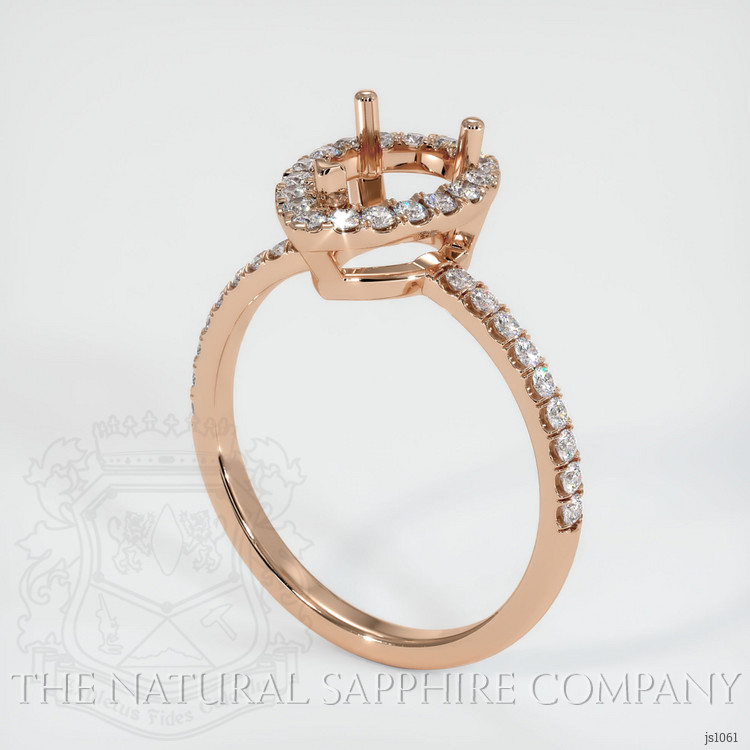 18K Rose Gold Pave Ring Setting