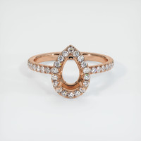 18K Rose Gold Pave Ring Setting Image