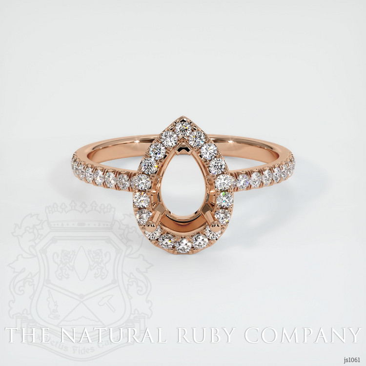18K Rose Gold Pave Ring Setting