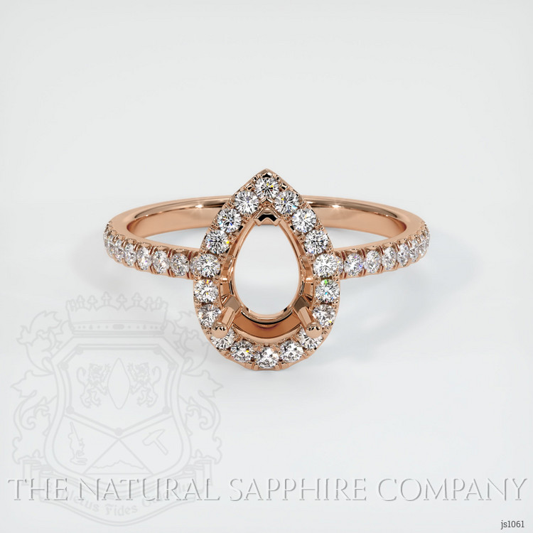 18K Rose Gold Pave Ring Setting