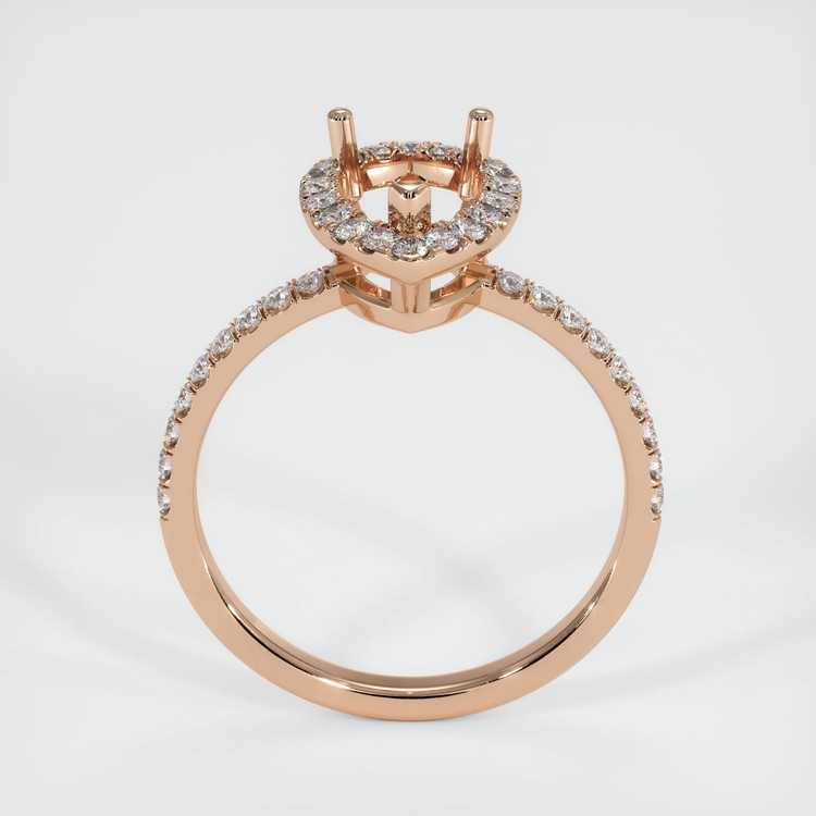 18K Rose Gold Pave Ring Setting