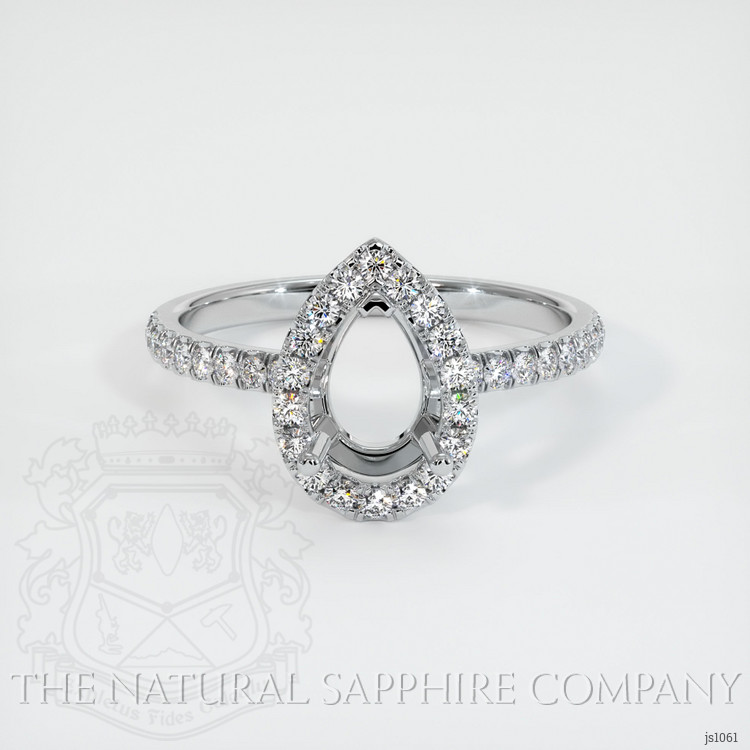 14K White Gold Pave Ring Setting