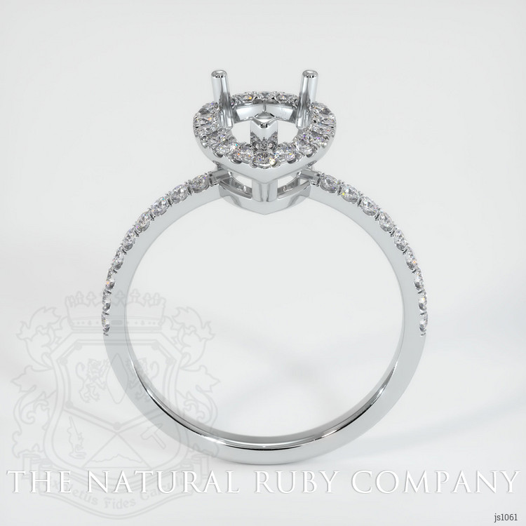 14K White Gold Pave Ring Setting
