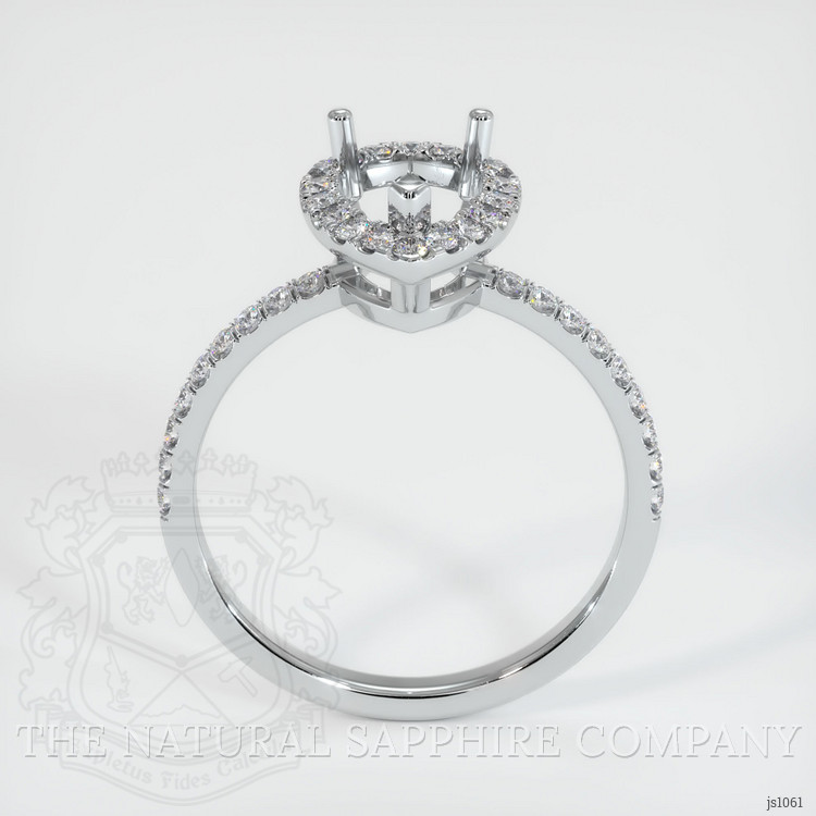 14K White Gold Pave Ring Setting