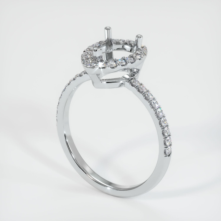 18K White Gold Pave Ring Setting