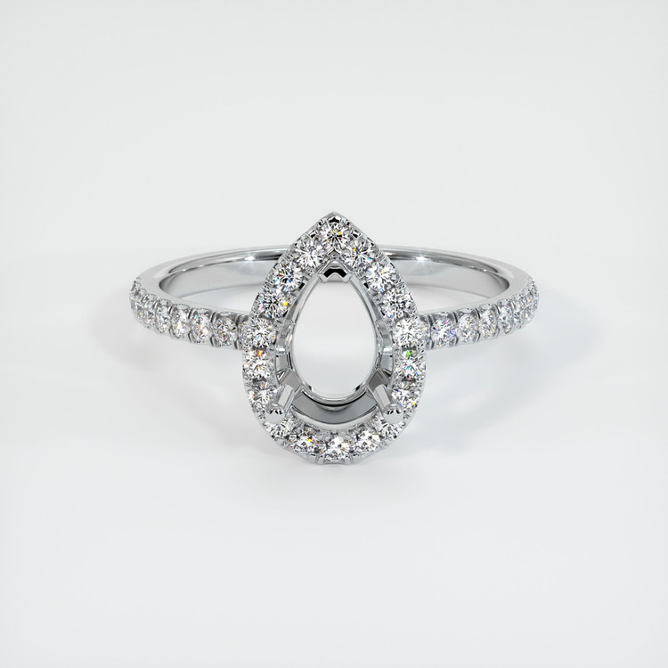18K White Gold Pave Ring Setting