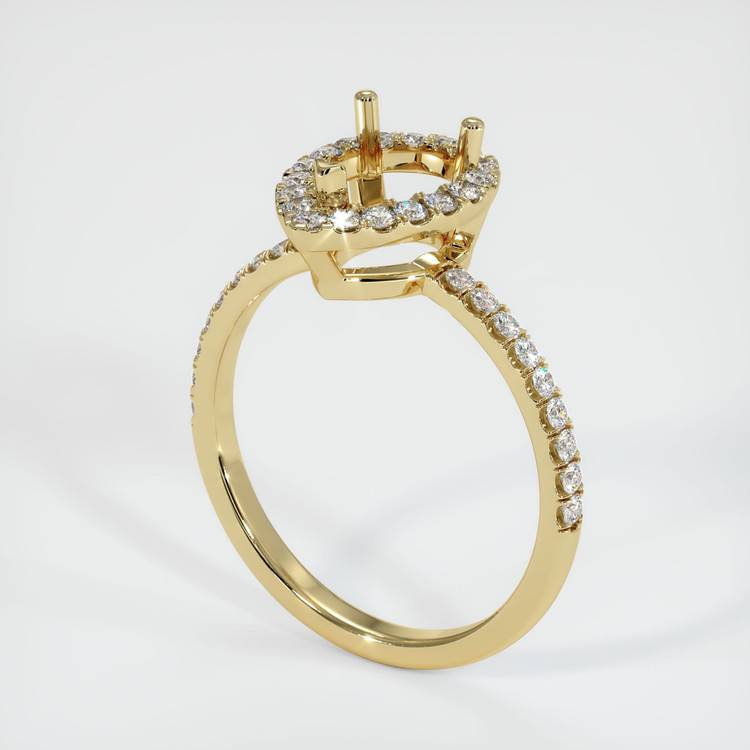 14K Yellow Gold Pave Ring Setting