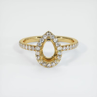 14K Yellow Gold Pave Ring Setting Image