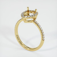 Pave Aquamarine Ring 7.48 Ct., 18K Yellow Gold Combination Setting