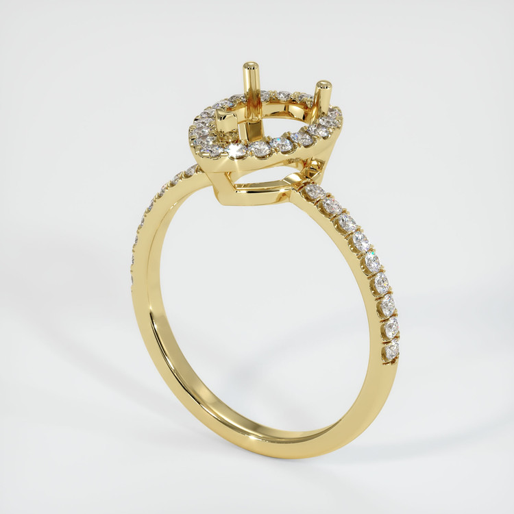 Pave Aquamarine Ring 7.48 Ct., 18K Yellow Gold