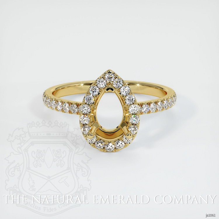 18K Yellow Gold Pave Ring Setting