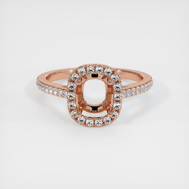 14K Rose Gold Pave Ring Setting