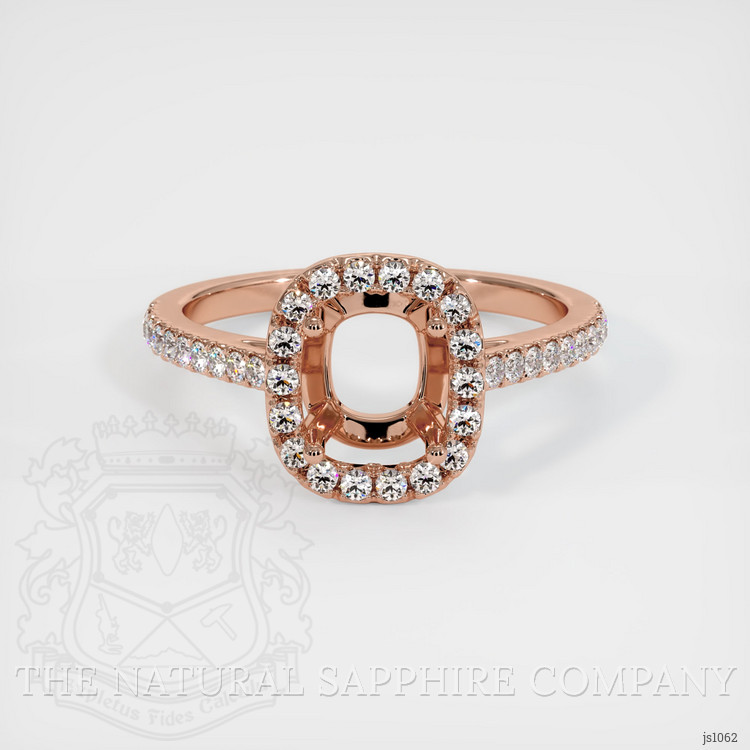 14K Rose Gold Pave Ring Setting