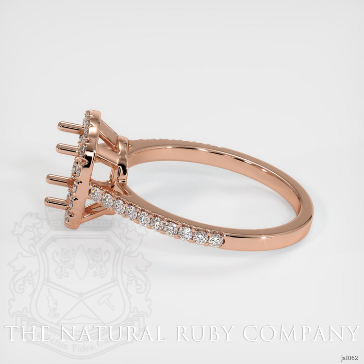 14K Rose Gold Pave Ring Setting