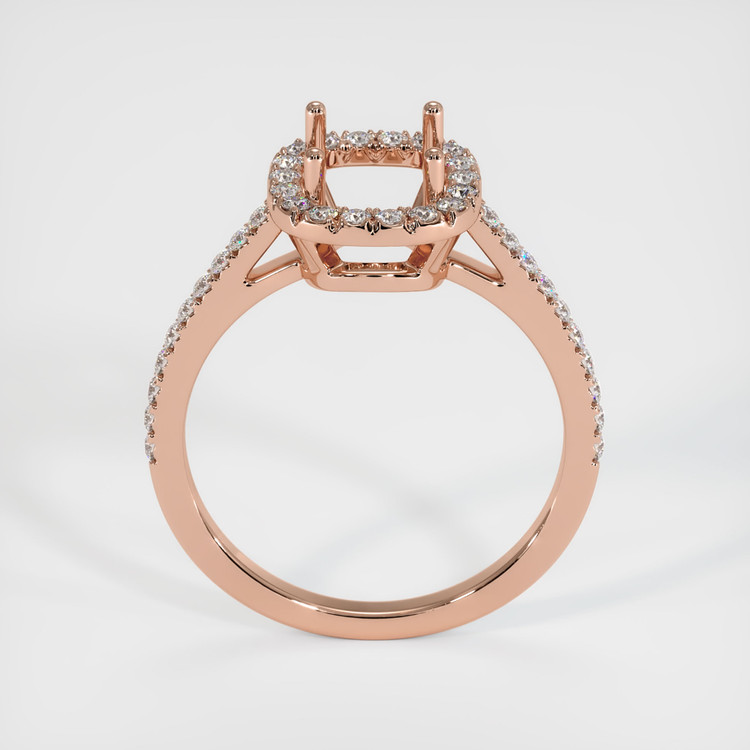 14K Rose Gold Pave Ring Setting
