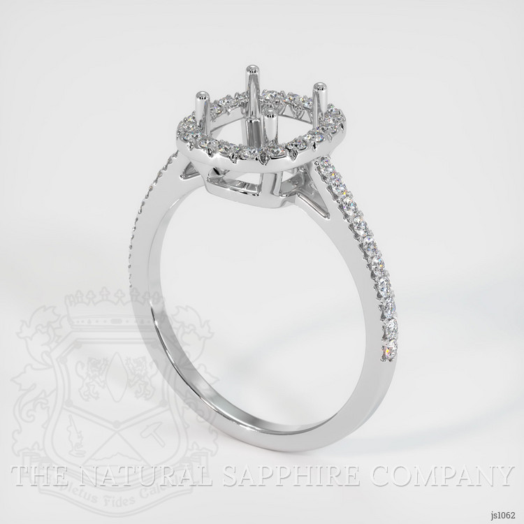 14K White Gold Pave Ring Setting