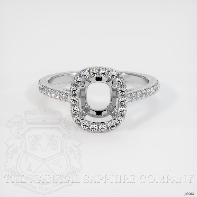 14K White Gold Pave Ring Setting