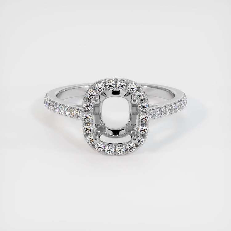 14K White Gold Pave Ring Setting