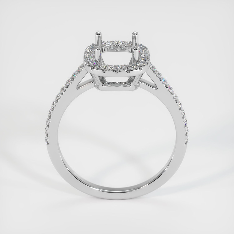 14K White Gold Pave Ring Setting