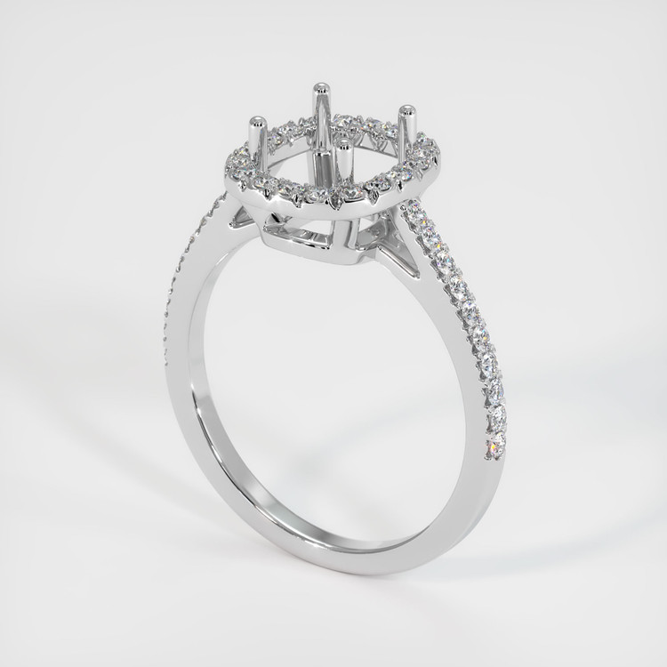 18K White Gold Pave Ring Setting