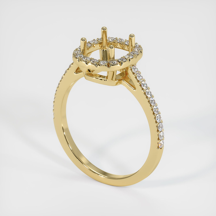 14K Yellow Gold Pave Ring Setting