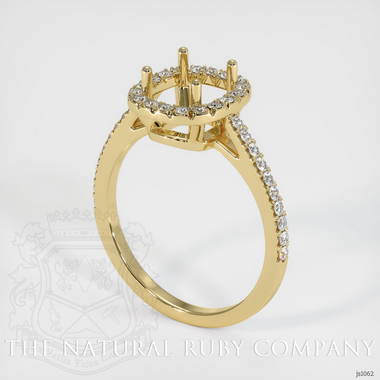 14K Yellow Gold Pave Ring Setting