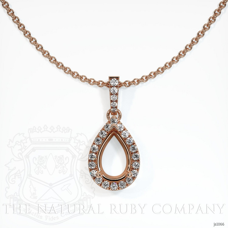 14K Rose Gold Pave Pendant Setting