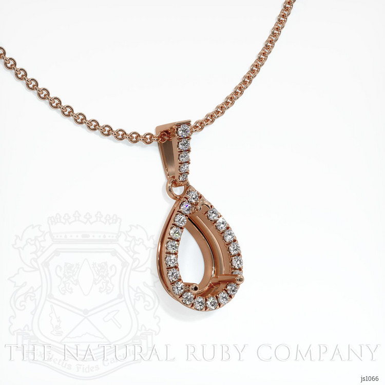 14K Rose Gold Pave Pendant Setting