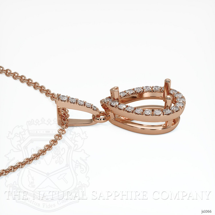14K Rose Gold Pave Pendant Setting