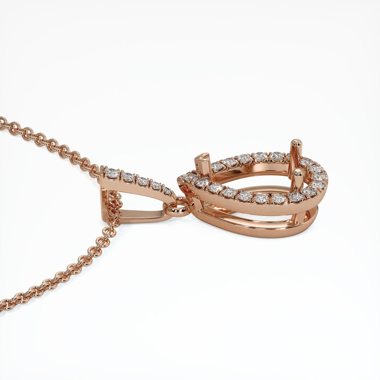 14K Rose Gold Pave Pendant Setting