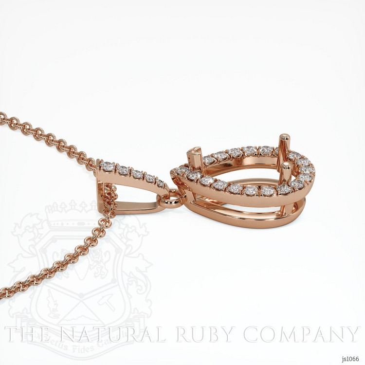 14K Rose Gold Pave Pendant Setting