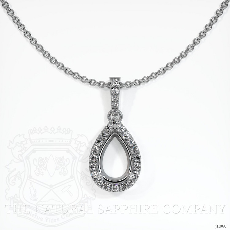 10K White Gold Pave Pendant Setting