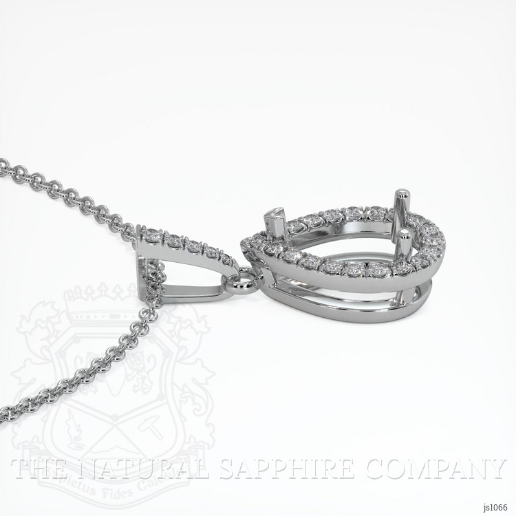 10K White Gold Pave Pendant Setting