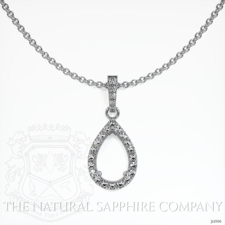 14K White Gold Pave Pendant Setting