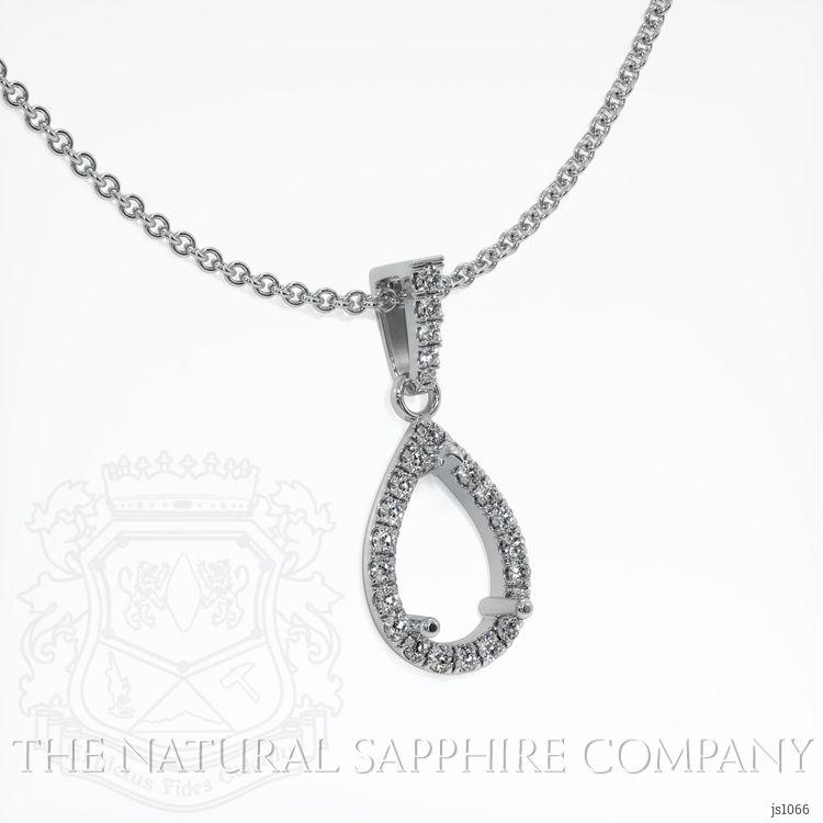14K White Gold Pave Pendant Setting