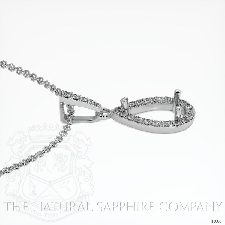 14K White Gold Pave Pendant Setting