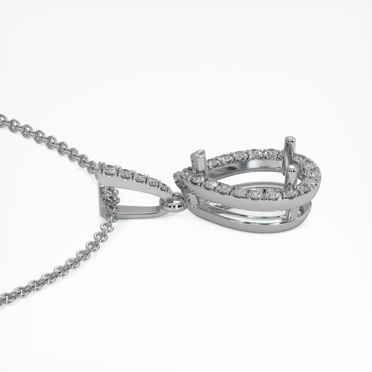 14K White Gold Pave Pendant Setting