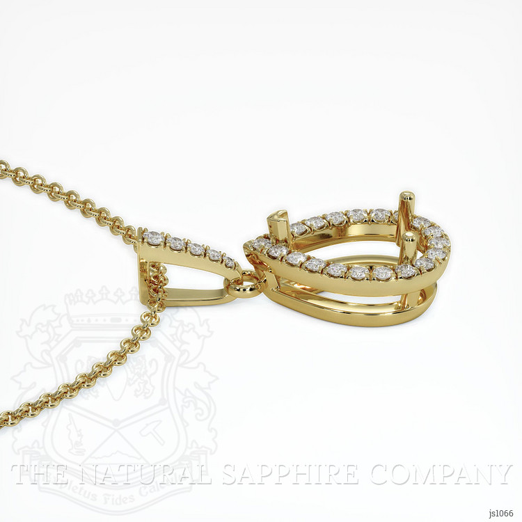 10K Yellow Gold Pave Pendant Setting