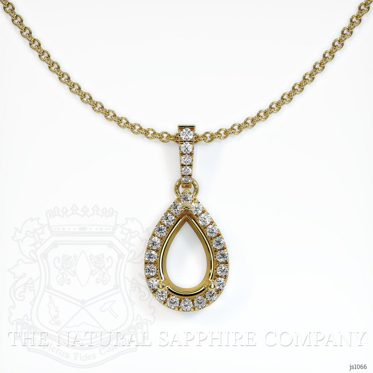 14K Yellow Gold Pave Pendant Setting