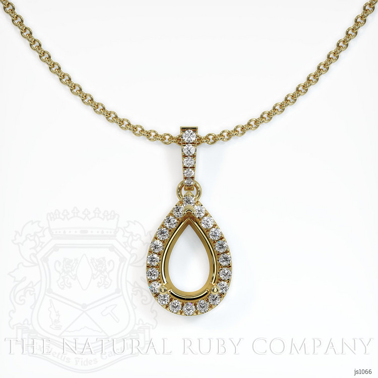 14K Yellow Gold Pave Pendant Setting