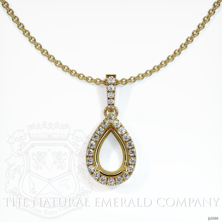18K Yellow Gold Pave Pendant Setting