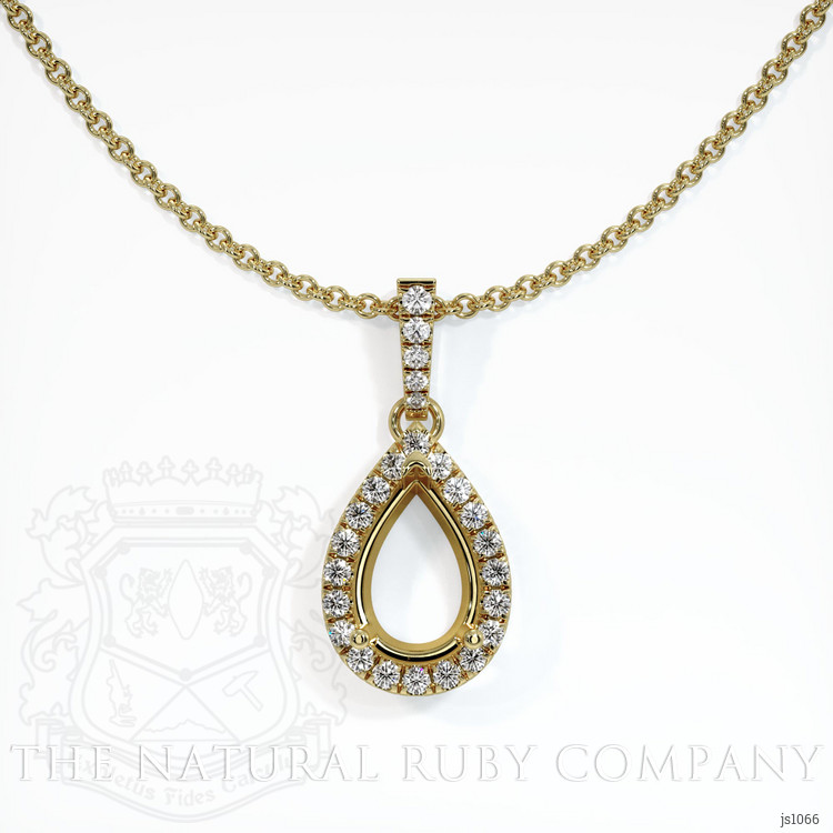 18K Yellow Gold Pave Pendant Setting