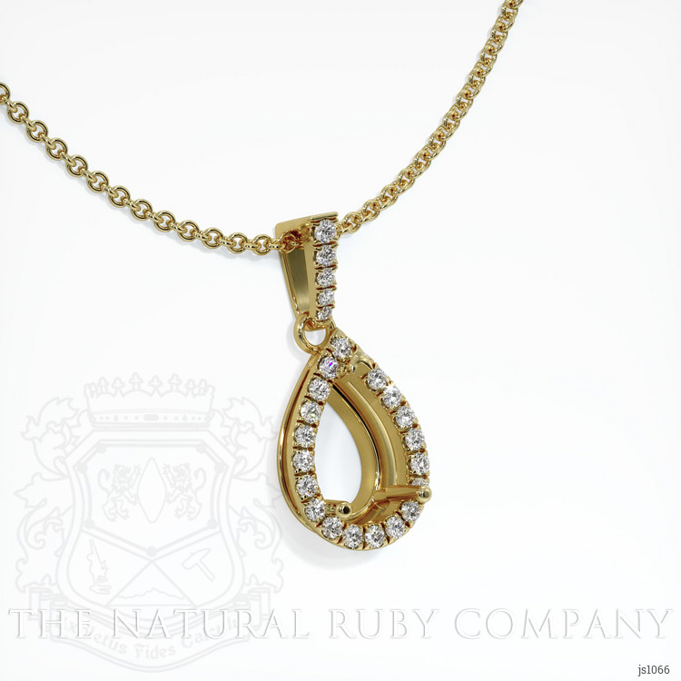 18K Yellow Gold Pave Pendant Setting